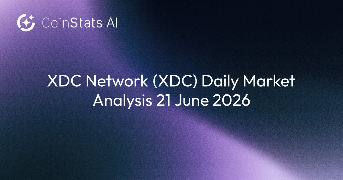 XDC Network (XDC) Daily Market Analysis 21 June 2026